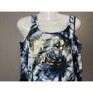 Minette Cold Shoulder Tank Womens Large Tie Dye Queens Uplift Queens Cropped
